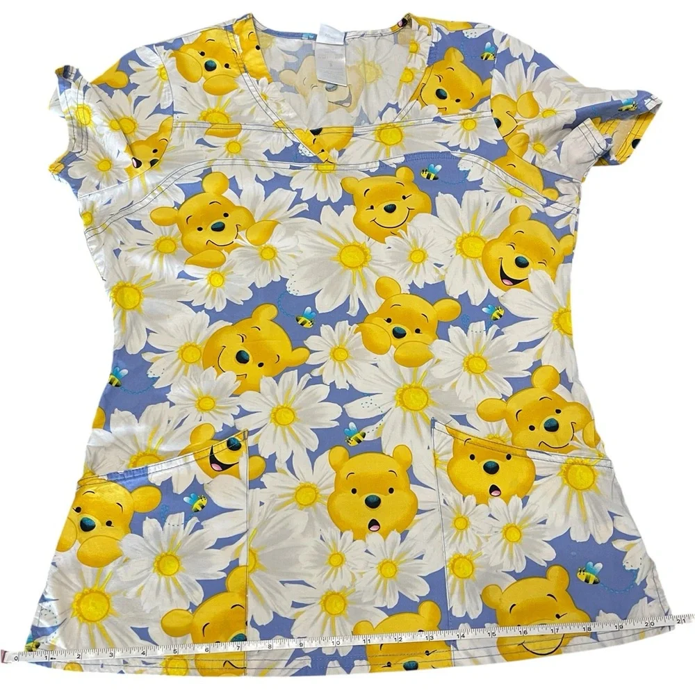 Disney Blue and Yellow Floral Print Adult Woman’s Scrub.
Size S - Picture 12 of 13